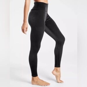 Athleta Elation Black Velvet Tights Leggings High-Rise